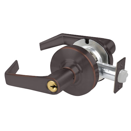 Schlage Grade 2 Storeroom Cylindrical Lock with Field Selectable Vandlgard, Saturn Lever, Conventional Cylin ALX80P SAT 643E